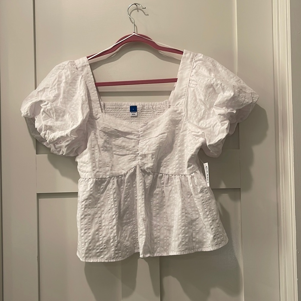White textured blouse